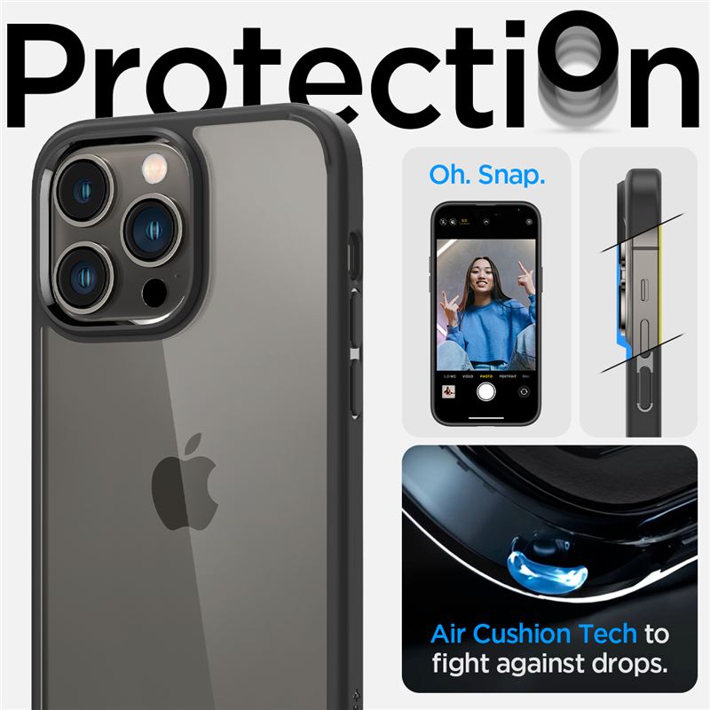 Husa de protectie hibrida Spigen Ultra Hybrid pentru iPhone 14 Pro Max, negru mat (iPhone 14 Pro Max, ACS04817) by www.silkase.ro